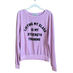 Wildfox Lifting My Glass Is My Strength Training Size XS Baggy Comfy Lounge Fun